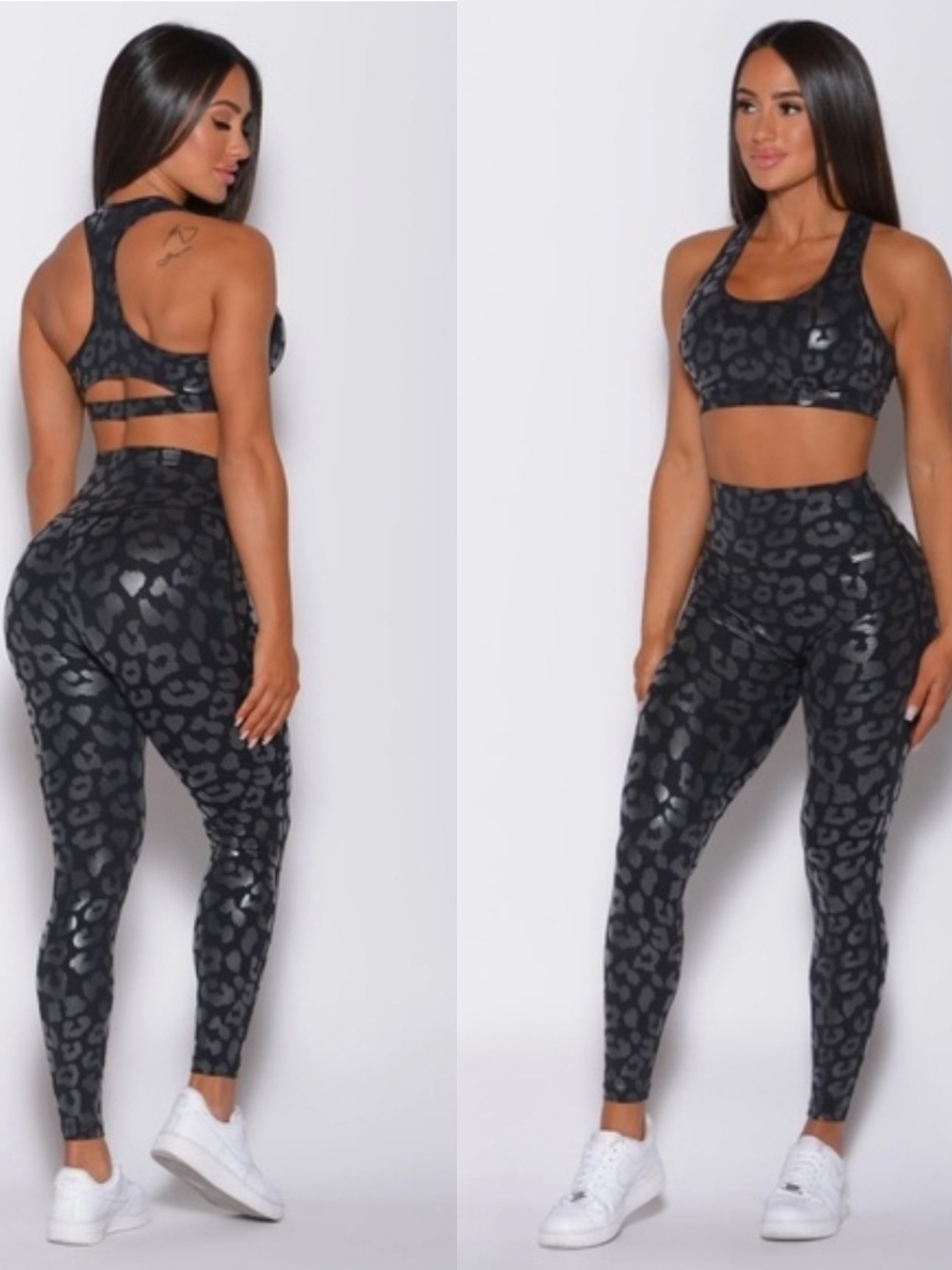 ⭐️BOMNSHELL SPORTSWEAR SHINE BLK LEOPARD SET SZ S & XS⭐️